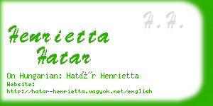 henrietta hatar business card